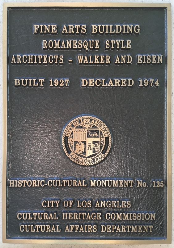Fine Arts Building Marker image. Click for full size.