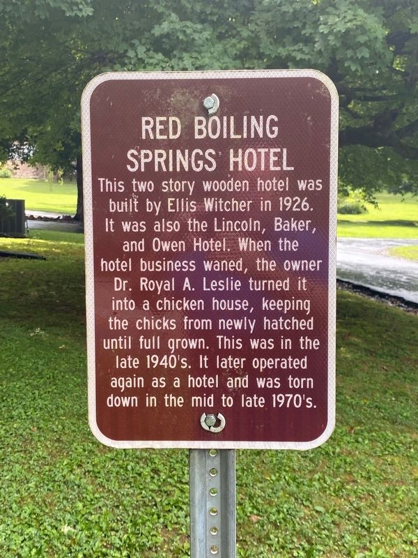 Red Boiling Springs Hotel Marker image. Click for full size.