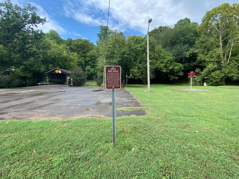 Leslie Bath House Marker. Click for full size. Leslie Bath House Marker image. Click for full size.