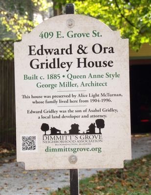 Edward & Ora Gridley House Marker. Click for full size. Edward & Ora Gridley House Marker image. Click for full size.