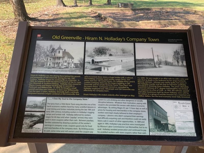 Old Greenville - Hiram N. Hollady's Company Town Marker image. Click for full size.
