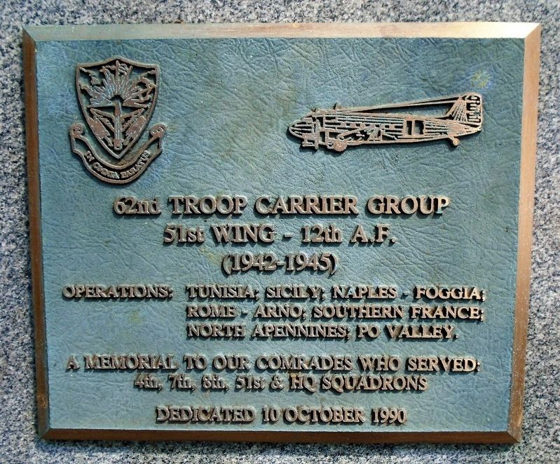 62nd Troop Carrier Group Marker image. Click for full size.