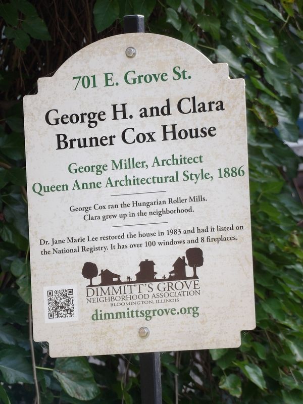 George H. & Clara Bruner Cox House Marker image. Click for full size.