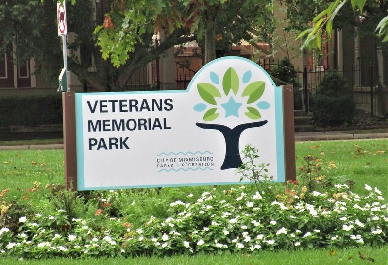 Veterans Memorial Park signage image. Click for full size.