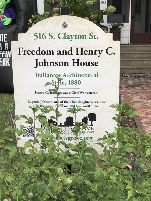 Freedom and Henry C. Johnson House Marker. Click for full size. Freedom and Henry C. Johnson House Marker image. Click for full size.