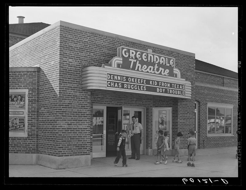 Greendale Theatre in September 1939 image. Click for full size.