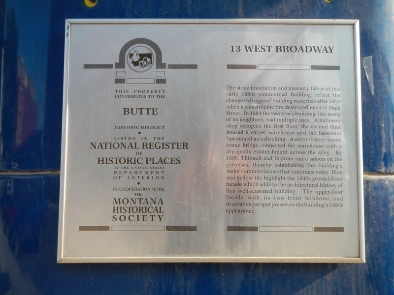 13 West Broadway Marker image. Click for full size.