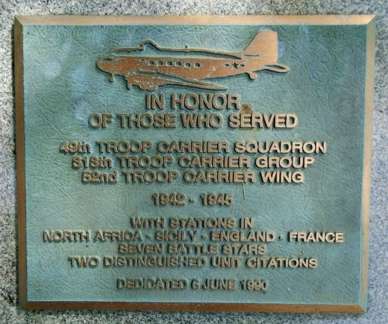 49th Troop Carrier Squadron Marker image. Click for full size.