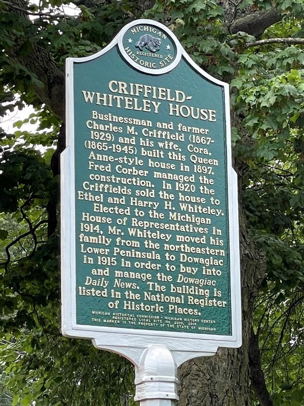 Criffield-Whiteley House Marker image. Click for full size.