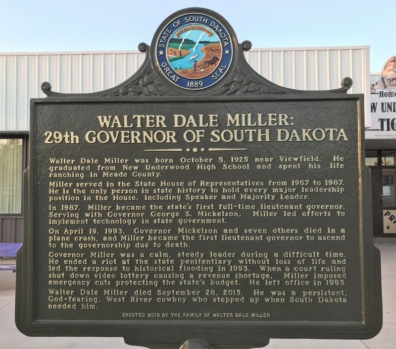 Walter Dale Miller Marker. Click for full size. Walter Dale Miller Marker image. Click for full size.