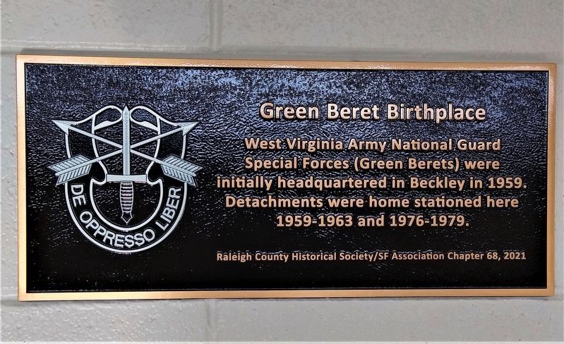 Green Beret Birthplace Marker image. Click for full size.