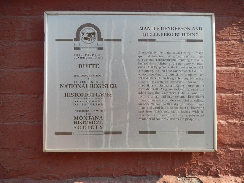 Mantle / Henderson & Bielenberg Building Marker image. Click for full size.