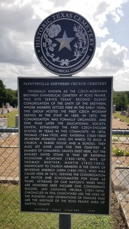 Fayetteville Brethren Church Cemetery Marker image. Click for full size.