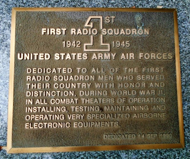 1st Radio Squadron Marker image. Click for full size.