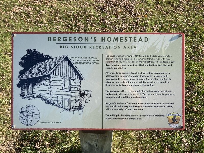 Bergesons Homestead Marker image. Click for full size.