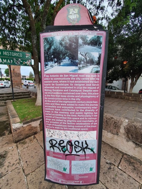 Fray Antonio de San Miguel Road Marker English text. Click for full size. Fray Antonio de San Miguel Road Marker English text image. Click for full size.