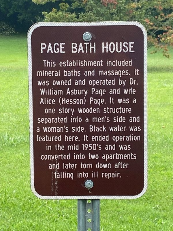 Page Bath House Marker image. Click for full size.