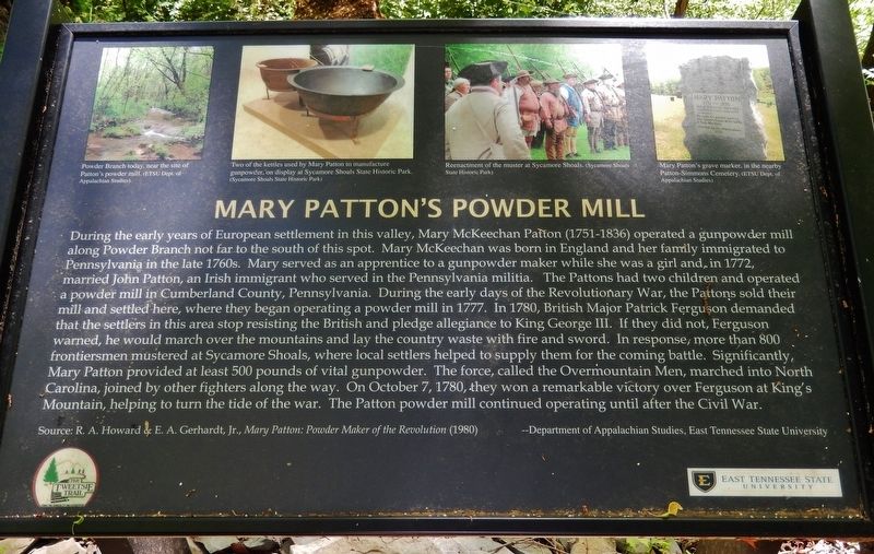 Mary Patton's Powder Mill Marker image. Click for full size.
