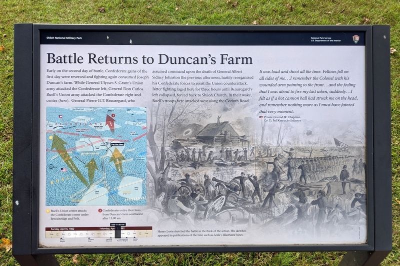 Battle Returns to Duncan's Farm Marker image. Click for full size.