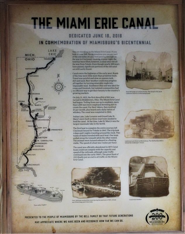 The Miami Erie Canal Marker image. Click for full size.