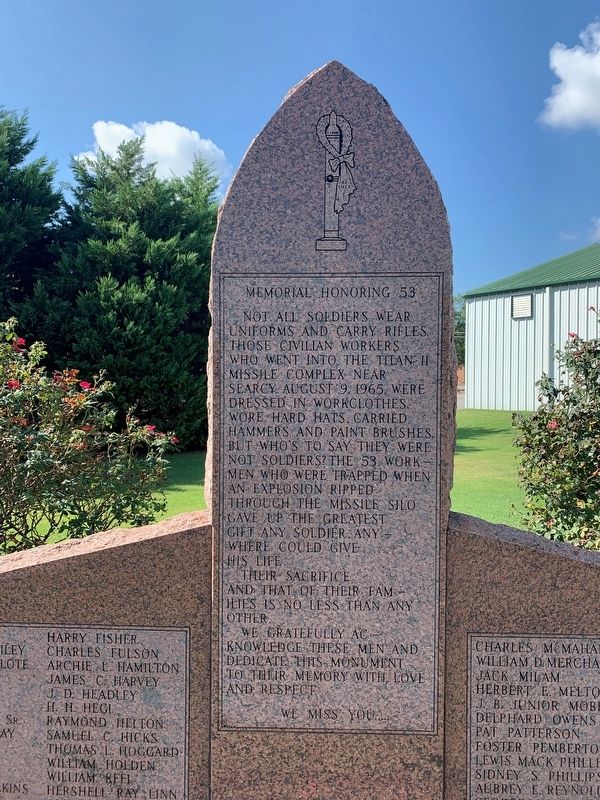 Memorial Honoring 53 Marker. Click for full size. Memorial Honoring 53 Marker image. Click for full size.