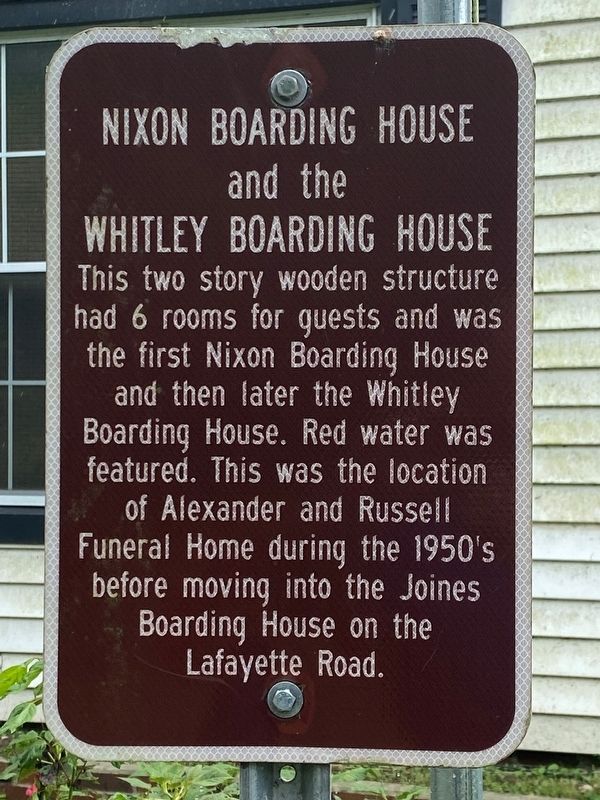 Nixon Boarding House and the Whitley Boarding House Marker image. Click for full size.