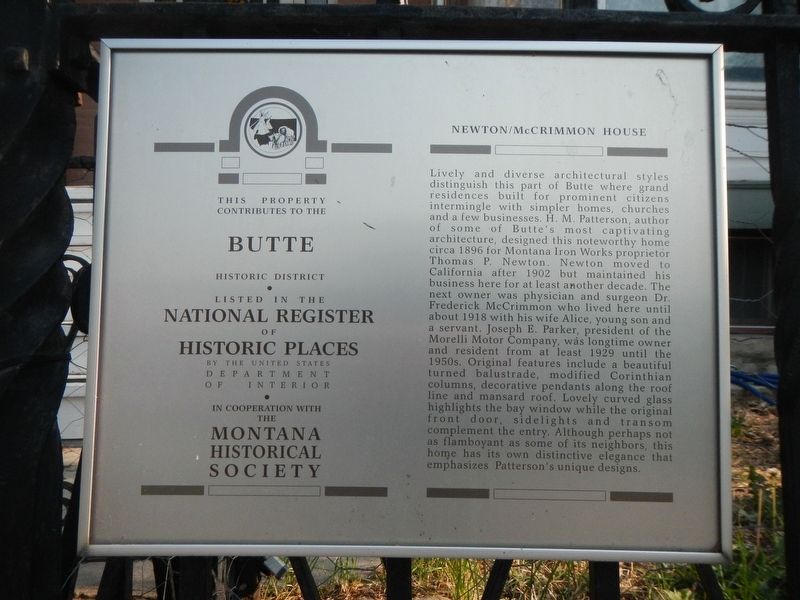 Newton/McCrimmon House Marker image. Click for full size.