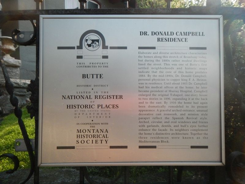 Dr. Donald Campbell Residence Marker image. Click for full size.