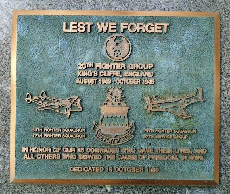 20<sup>th</sup> Fighter Group Marker. Click for full size. 20<sup>th</sup> Fighter Group Marker image. Click for full size.