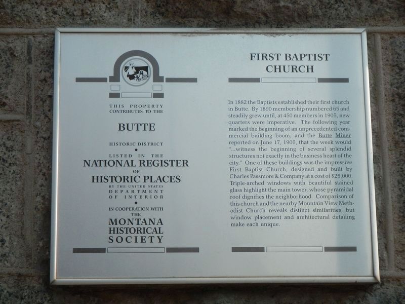 First Baptist Church Marker image. Click for full size.