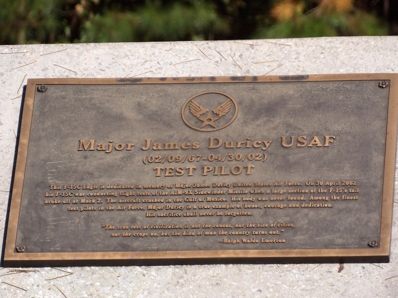 Major James Duricy USAF Marker. Click for full size. Major James Duricy USAF Marker image. Click for full size.