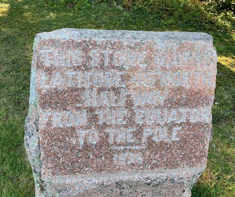 45th Parallel Stone next to the Marker image. Click for full size.