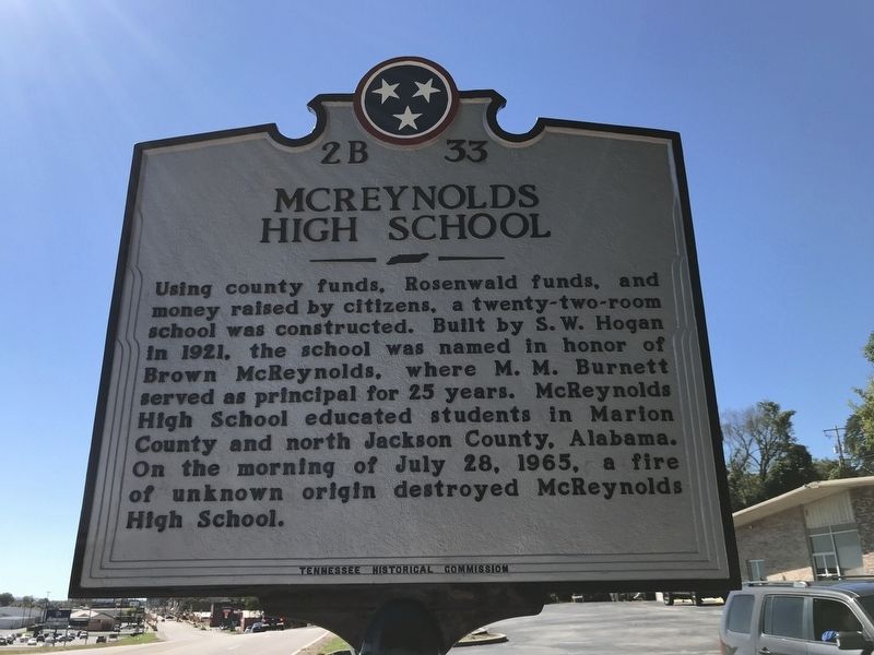 McReynolds High School Marker (Side B) image. Click for full size.
