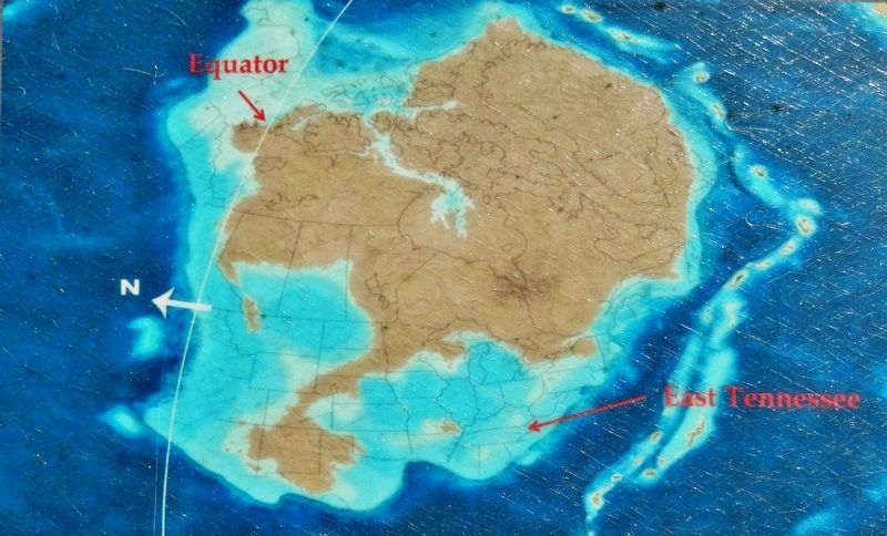 Marker detail: Laurentia (North America)<br>500,000,000 years ago image. Click for full size.