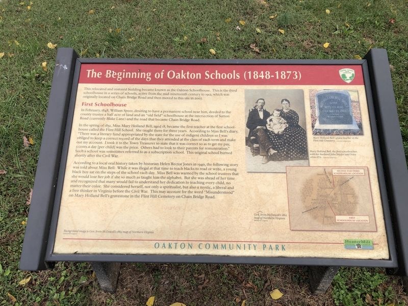 The Beginning of Oakton Schools (1848-1873) Marker image. Click for full size.