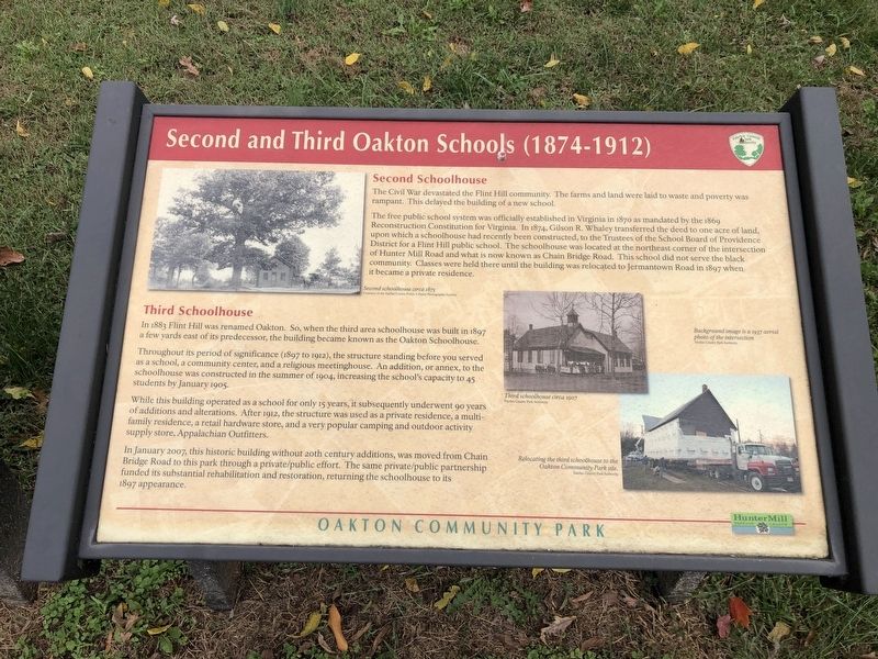 Second and Third Oakton Schools (1874-1912) Marker image. Click for full size.