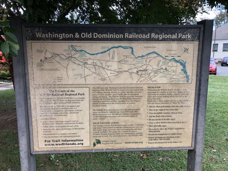 Washington & Old Dominion Railroad Regional Park Marker image. Click for full size.