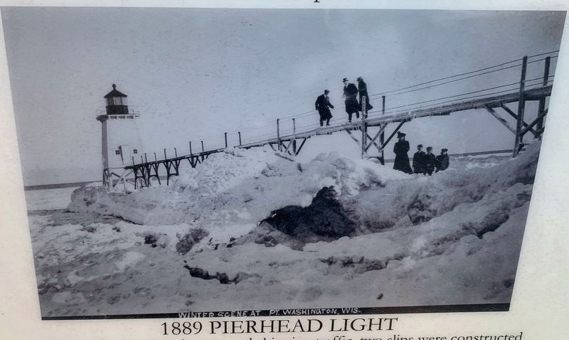 1889 Pierhead Light Winter Scene image. Click for full size.