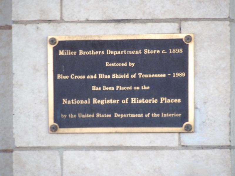 Miller Brothers Department Store c. 1898 Marker. Click for full size. Miller Brothers Department Store c. 1898 Marker image. Click for full size.
