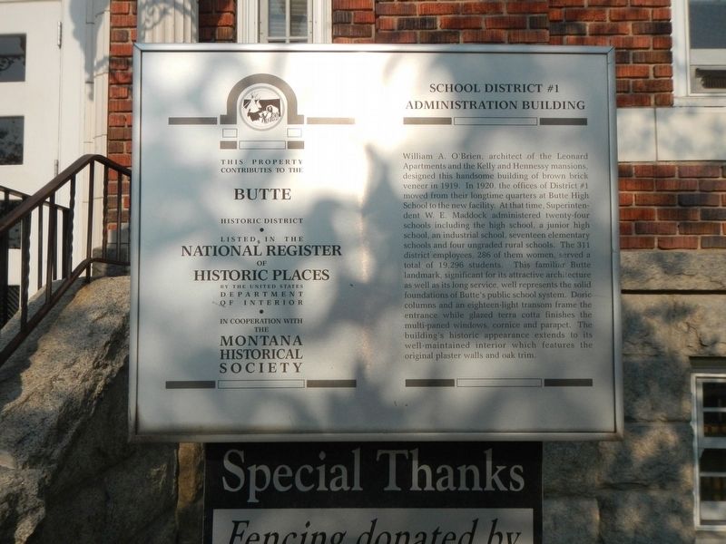 School District #1 Administration Building Marker. Click for full size. School District #1 Administration Building Marker image. Click for full size.