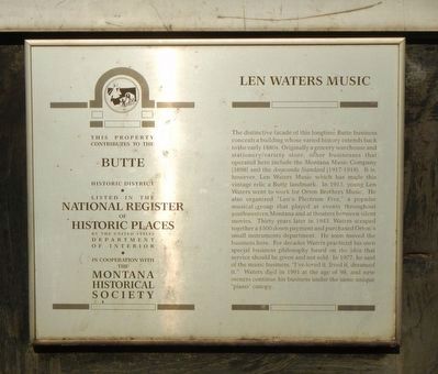 Len Waters Music Marker image. Click for full size.