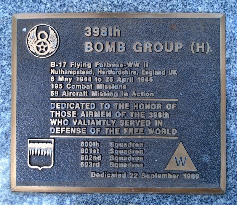 398th Bomb Group (H) Marker image. Click for full size.