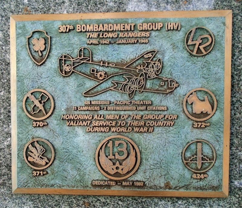 307<sup>th</sup> Bombardment Group (HV) Marker image. Click for full size.