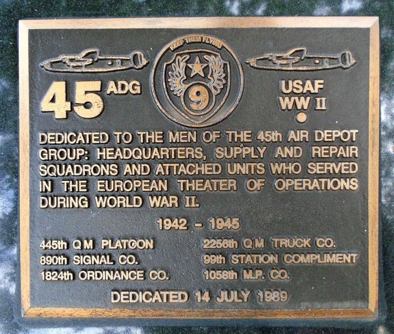 45th Air Depot Group Marker. Click for full size. 45th Air Depot Group Marker image. Click for full size.