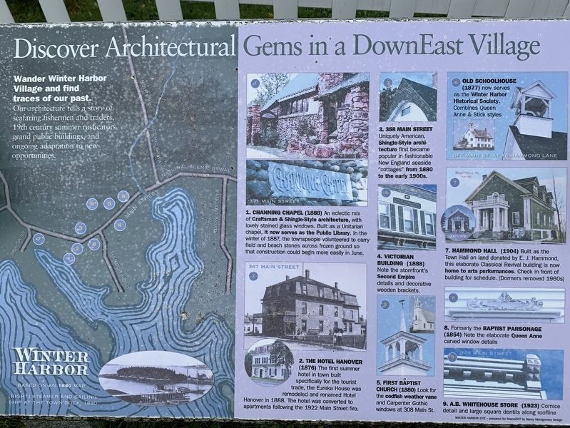 Discover Architectural Gems in a DownEast Village Marker image. Click for full size.