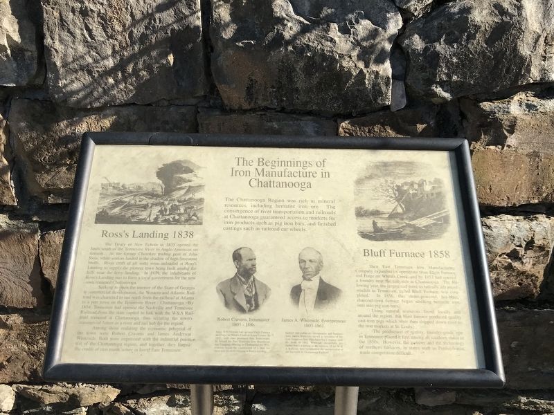 The Beginnings of Iron Manufacture in Chattanooga Marker image. Click for full size.