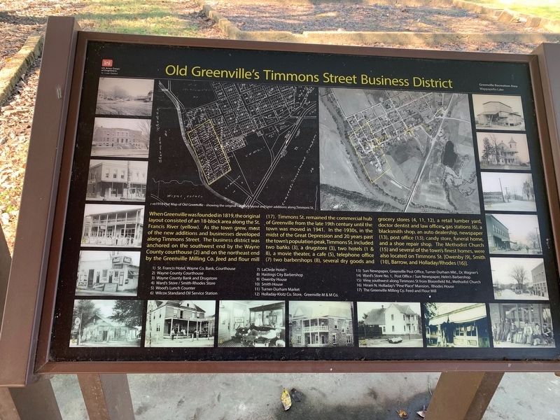Old Greenville's Timmons Street Business District Marker image. Click for full size.