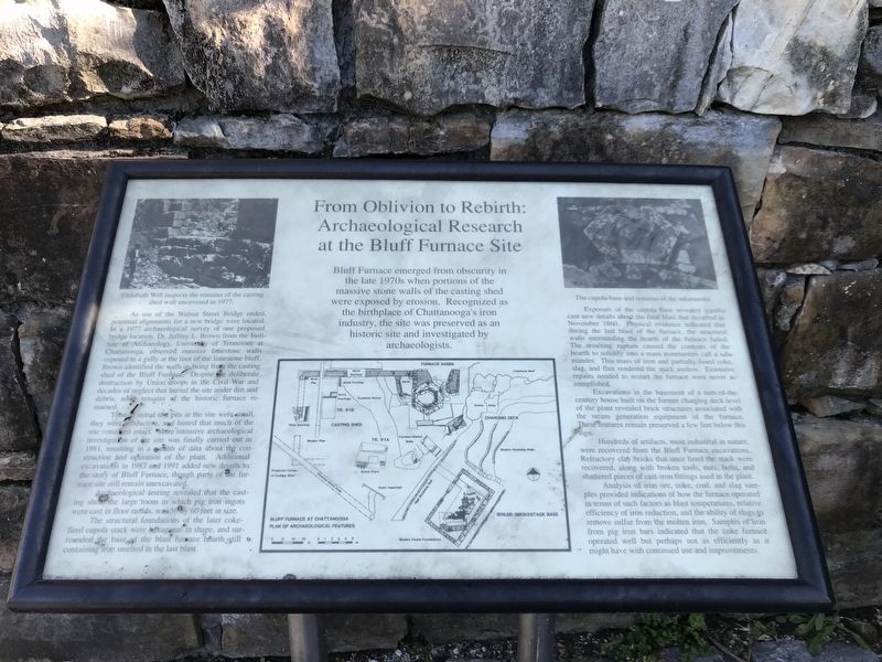 From Oblivion to Rebirth: Archaeological Research at the Bluff Furnace Site Marker image. Click for full size.