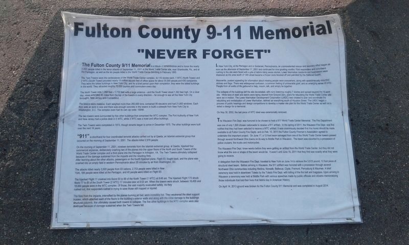 Fulton County 9-11 Memorial image. Click for full size.