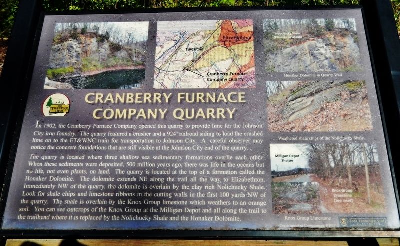 Cranberry Furnace Company Quarry Marker image. Click for full size.
